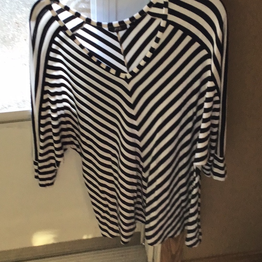 Black and white striped top